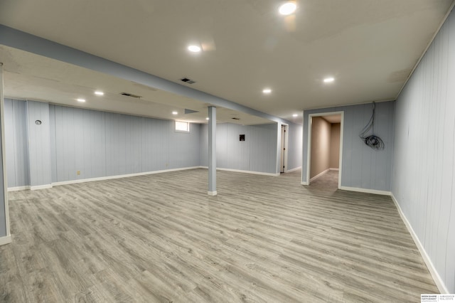 3701 Groves Rd, Bellevue, NE 68147 - finished basement with light wood-style floors and recessed lighting