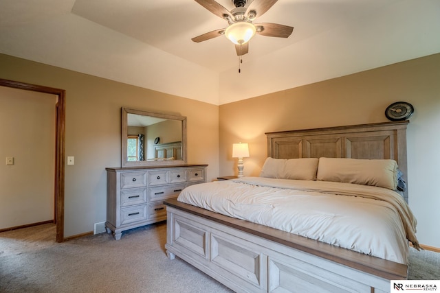 12312 Decatur St, Omaha, NE 68154 - bedroom with light colored carpet and a ceiling fan