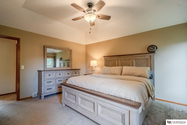 12312 Decatur St, Omaha, NE 68154 - bedroom with light colored carpet and ceiling fan
