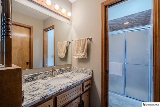 12312 Decatur St, Omaha, NE 68154 - bathroom featuring vanity and a shower stall