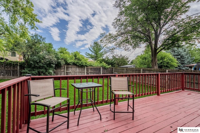 12312 Decatur St, Omaha, NE 68154 - wooden deck featuring a fenced backyard