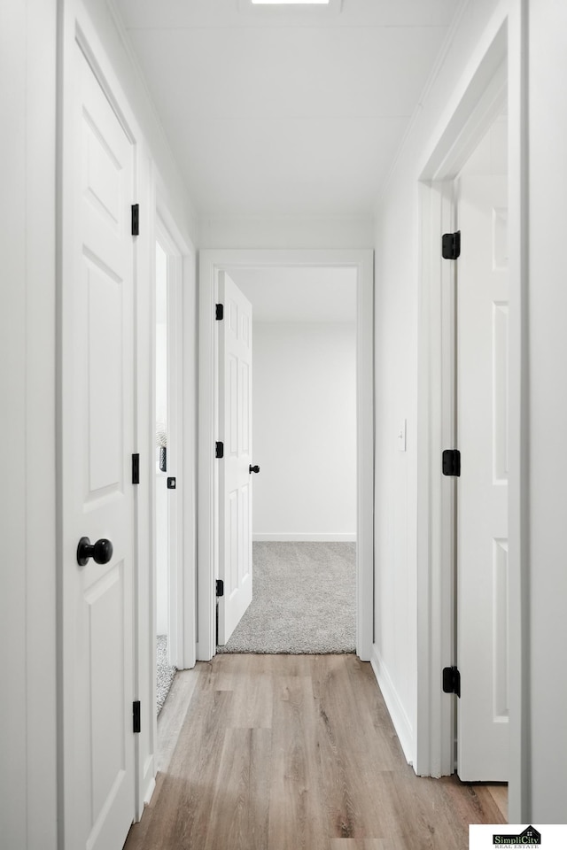1107 N 6th St, Nebraska City, NE 68410 - hallway featuring wood finished floors and baseboards