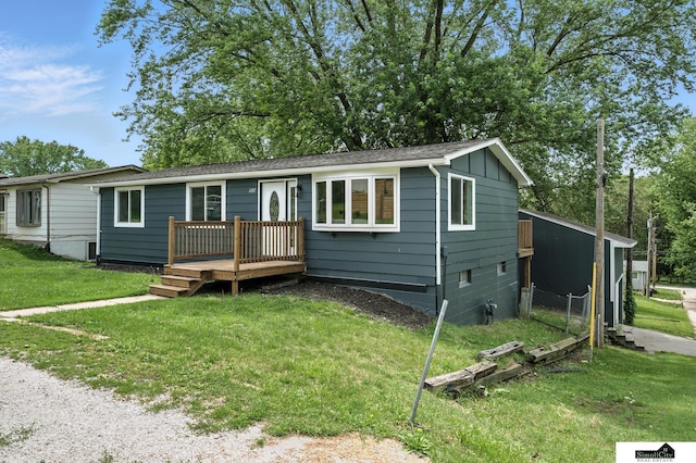 1107 N 6th St, Nebraska City, NE 68410 - view of front of home featuring a wooden deck