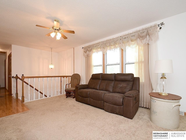 5511 S 104th Cir, Omaha, NE 68127 - living room with carpet flooring and ceiling fan