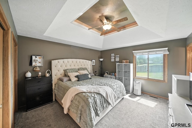 2303 N 150th Ave, Omaha, NE 68116 - bedroom with a tray ceiling, carpet flooring, and a ceiling fan