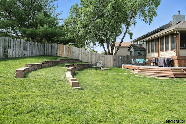 2303 N 150th Ave, Omaha, NE 68116 - fenced backyard featuring a deck