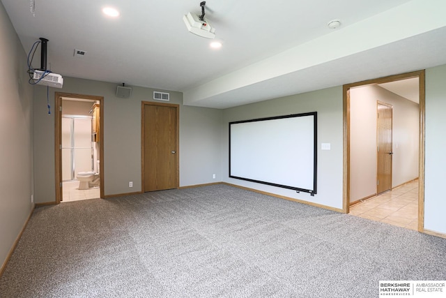 32 Huron Cir, Council Bluffs, IA 51501 - home theater room with light colored carpet and recessed lighting