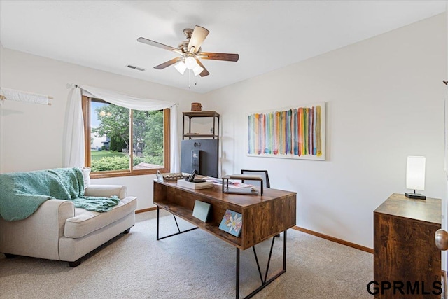 16404 Polk St, Omaha, NE 68135 - carpeted office featuring baseboards and ceiling fan