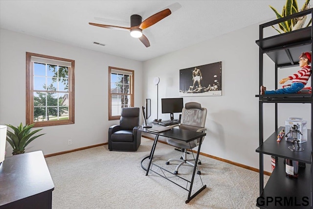 16404 Polk St, Omaha, NE 68135 - carpeted office with baseboards and a ceiling fan
