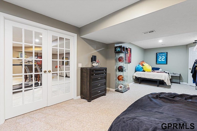 16404 Polk St, Omaha, NE 68135 - carpeted bedroom with french doors and baseboards