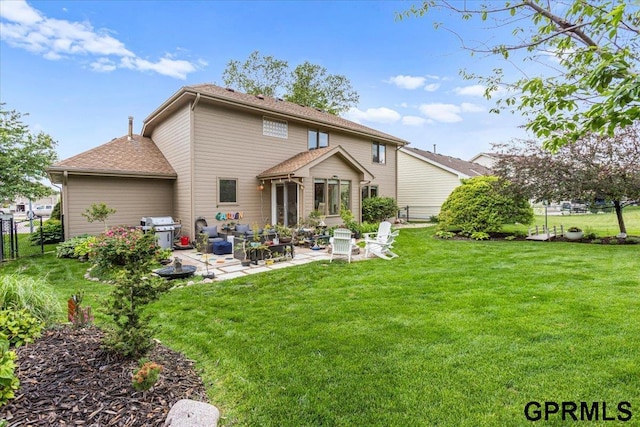 16404 Polk St, Omaha, NE 68135 - rear view of property featuring a patio area and roof with shingles