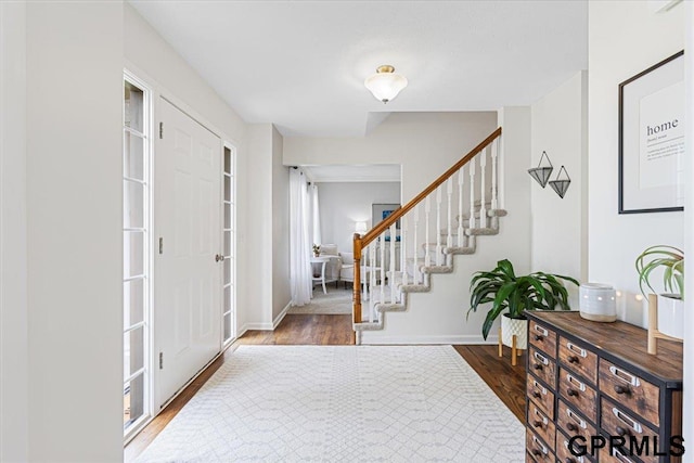 16404 Polk St, Omaha, NE 68135 - foyer entrance featuring wood finished floors and stairway