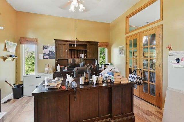1326 Bellevue Blvd, Bellevue, NE 68005 - home office with light wood-type flooring and ceiling fan