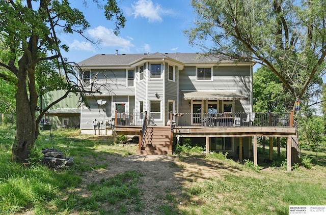 1326 Bellevue Blvd, Bellevue, NE 68005 - rear view of house featuring a deck and stairway