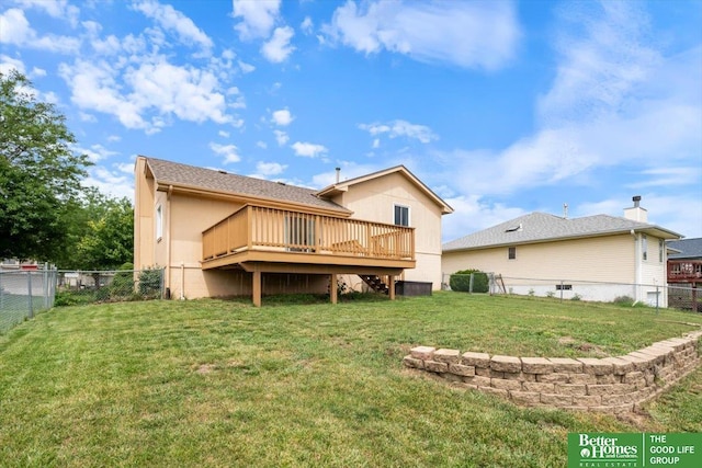 10011 S 9th Cir, Bellevue, NE 68123 - rear view of property with a fenced backyard and a deck