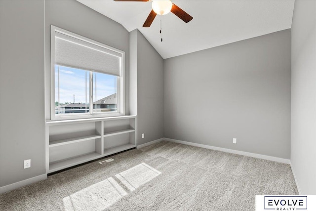 12040 S 44th St, Bellevue, NE 68123 - carpeted empty room featuring a ceiling fan and vaulted ceiling