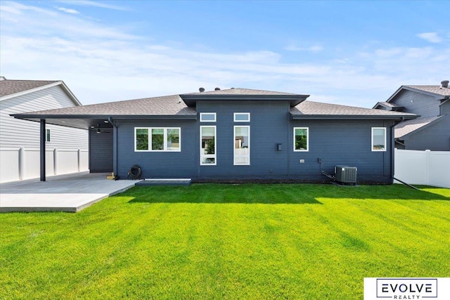 12040 S 44th St, Bellevue, NE 68123 - back of property with a patio area, a ceiling fan, and roof with shingles