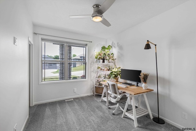 2111 Gindy Dr, Bellevue, NE 68147 - carpeted office space with a ceiling fan and baseboards