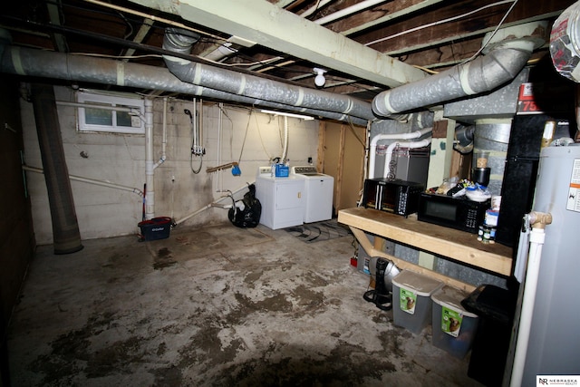 315 N Main St, Wilber, NE 68465 - unfinished basement featuring washing machine and dryer
