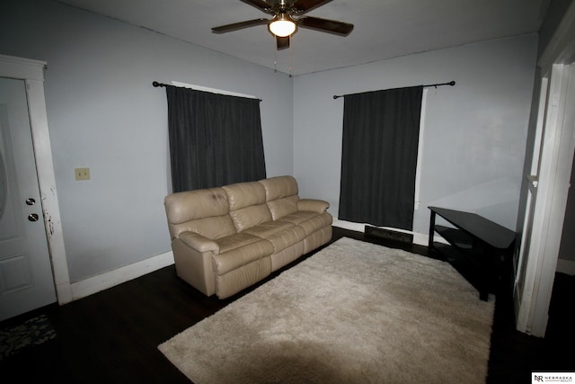 315 N Main St, Wilber, NE 68465 - living room featuring a ceiling fan and wood finished floors