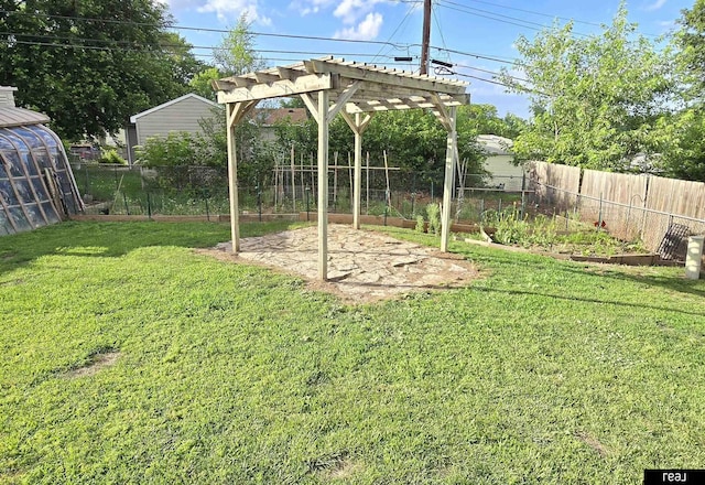 7512 Susan Ave S, La Vista, NE 68128 - fenced backyard with a pergola and a patio area