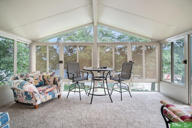 9109 Murray Dr, Plattsmouth, NE 68048 - sunroom / solarium with plenty of natural light, lofted ceiling, and carpet floors