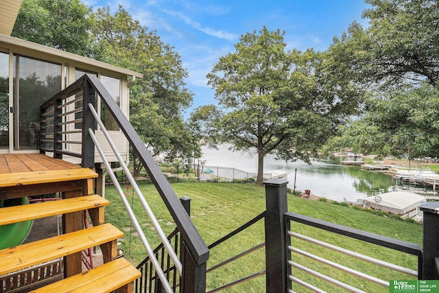 9109 Murray Dr, Plattsmouth, NE 68048 - view of yard featuring a water view and a boat dock