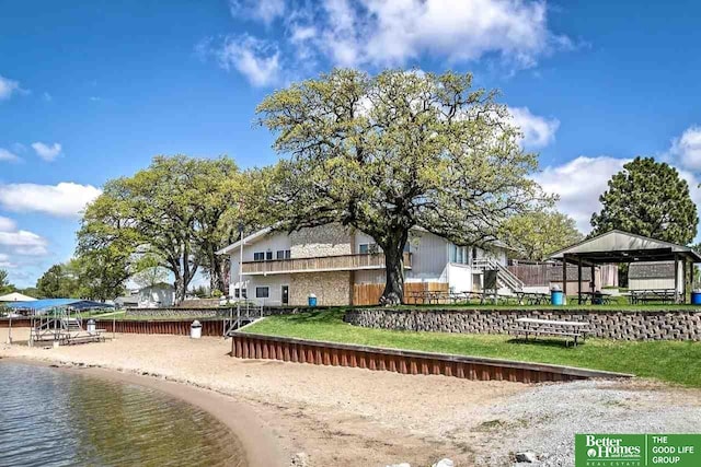 9109 Murray Dr, Plattsmouth, NE 68048 - rear view of house with a gazebo