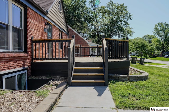 3772 F St, Lincoln, NE 68510 - wooden deck with a yard