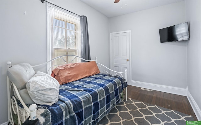13130 N St N, Omaha, NE 68137 - bedroom with wood finished floors and ceiling fan