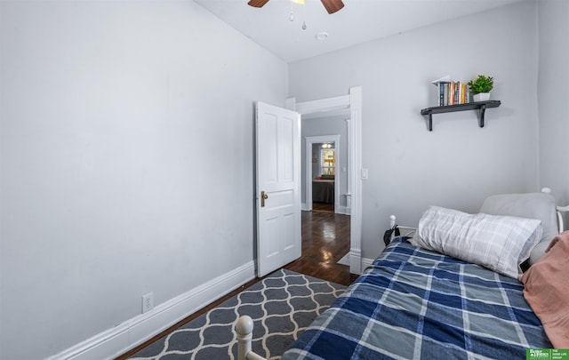 13130 N St N, Omaha, NE 68137 - bedroom featuring wood finished floors and ceiling fan