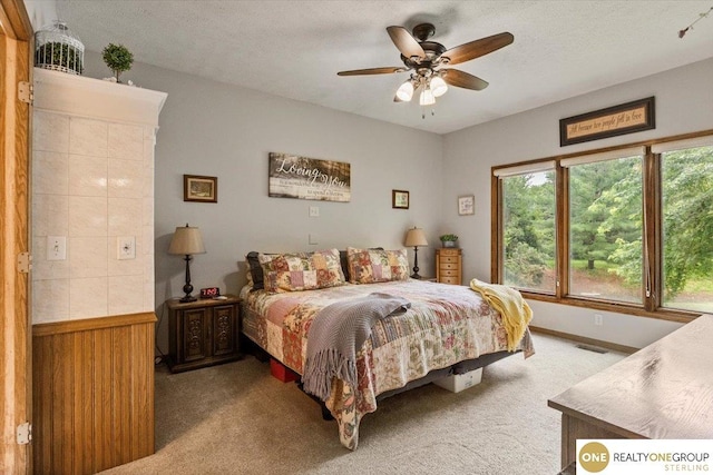 3521 N 267th Plz, Waterloo, NE 68069 - bedroom with carpet, a ceiling fan, and a textured ceiling