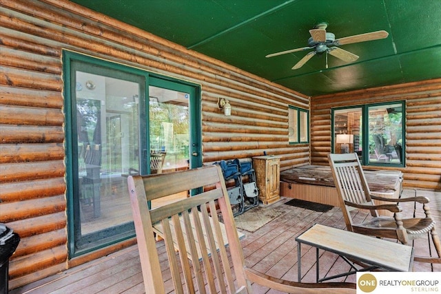 3521 N 267th Plz, Waterloo, NE 68069 - wooden terrace featuring a ceiling fan