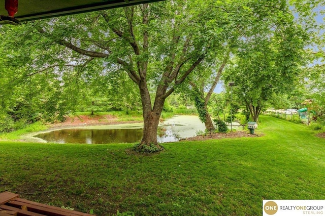 3521 N 267th Plz, Waterloo, NE 68069 - view of grassy yard with a water view