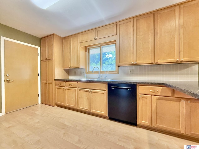 1254 N 8th St, Seward, NE 68434 - kitchen with dishwasher, light brown cabinets, and tasteful backsplash