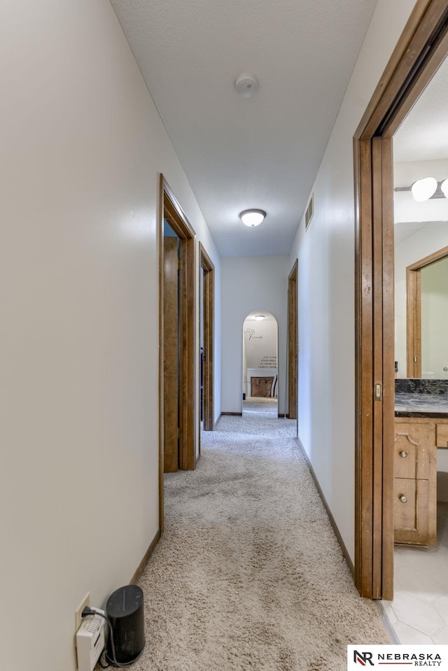 1373 S 137th Ave, Omaha, NE 68144 - hall with arched walkways and light colored carpet
