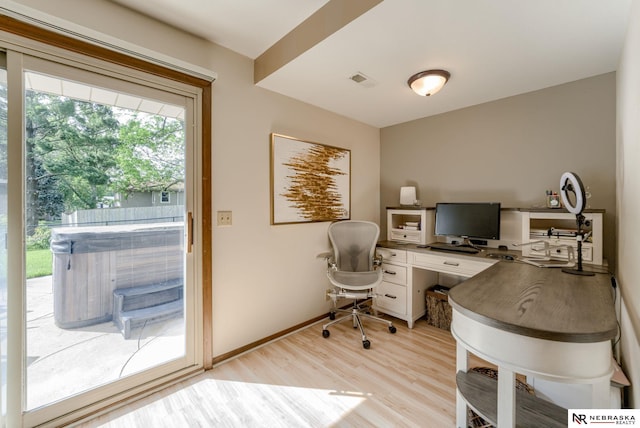 1373 S 137th Ave, Omaha, NE 68144 - office area with light wood-style flooring and baseboards