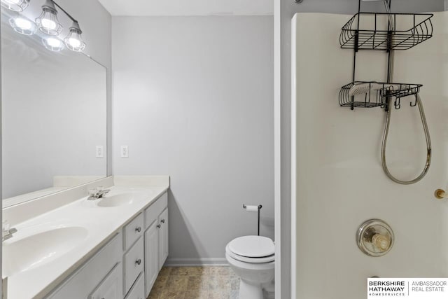 17737 Edna St, Omaha, NE 68136 - full bathroom featuring toilet and double vanity