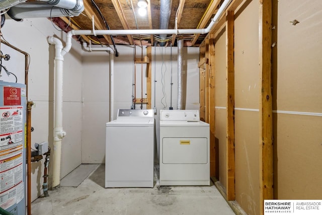 17737 Edna St, Omaha, NE 68136 - laundry area with water heater and separate washer and dryer