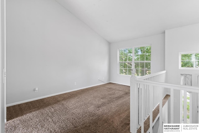 17737 Edna St, Omaha, NE 68136 - unfurnished room with vaulted ceiling and carpet floors