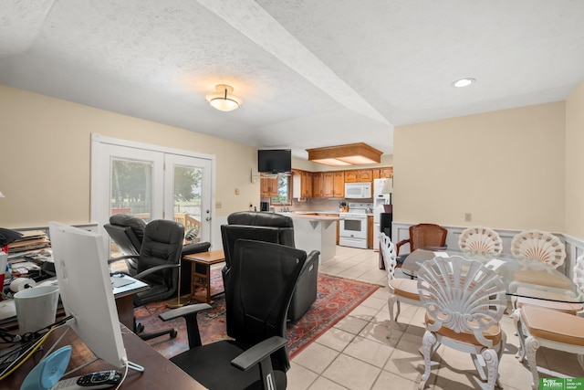 411 Hillside Ave, Yutan, NE 68073 - home office with light tile patterned floors and recessed lighting
