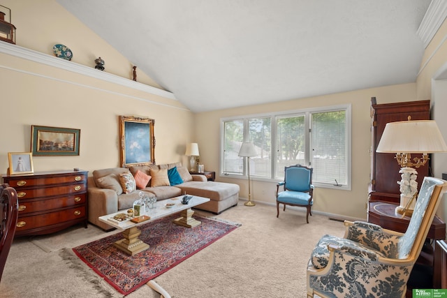 411 Hillside Ave, Yutan, NE 68073 - carpeted living room with lofted ceiling and baseboards