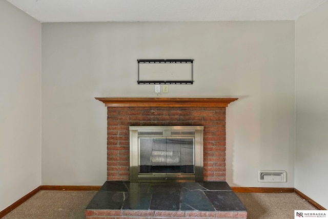 11018 Hascall St, Omaha, NE 68144 - detailed view of carpet and a brick fireplace
