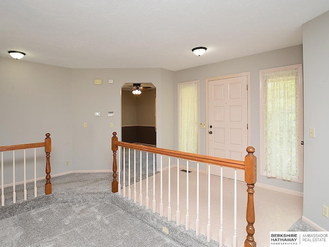 1502 Sunshine Blvd, Bellevue, NE 68123 - foyer entrance featuring carpet flooring and a ceiling fan