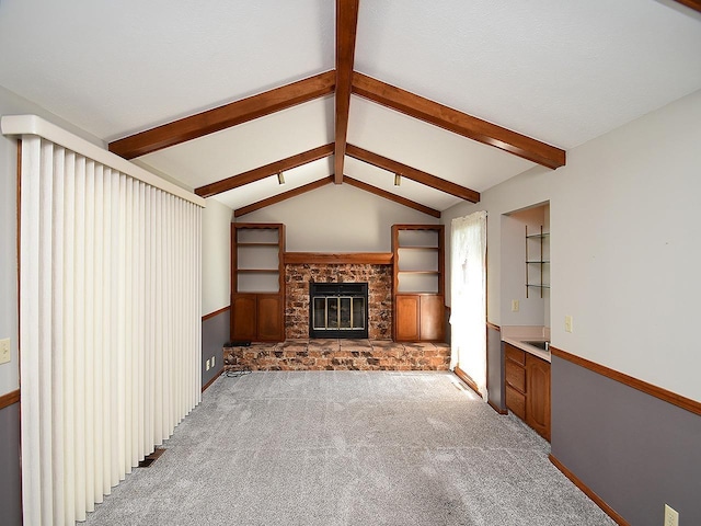 1502 Sunshine Blvd, Bellevue, NE 68123 - unfurnished living room with carpet flooring and a fireplace