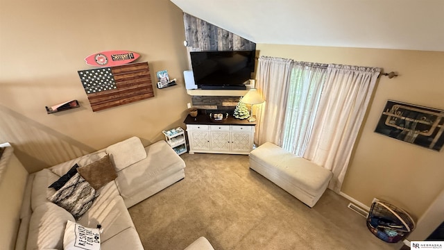 6005 S 191st Ter, Omaha, NE 68135 - living area featuring light colored carpet and vaulted ceiling