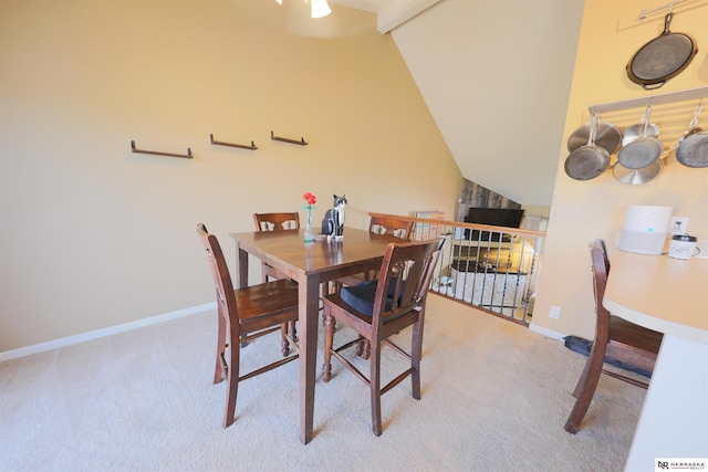 6005 S 191st Ter, Omaha, NE 68135 - carpeted dining area featuring vaulted ceiling and baseboards