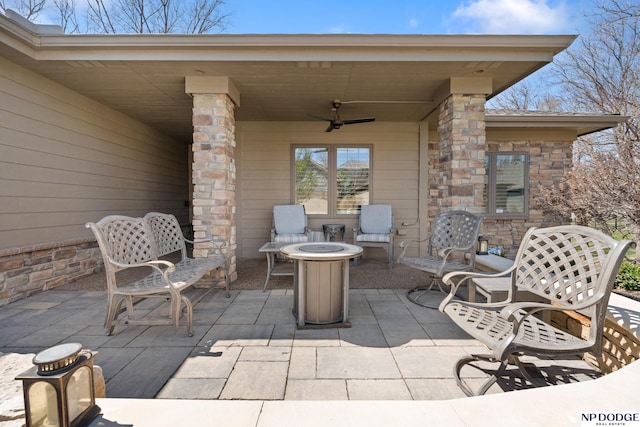 1320 S 190th Plz, Omaha, NE 68130 - view of patio / terrace with a ceiling fan