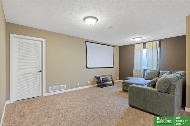 14611 S 24th St, Bellevue, NE 68123 - home theater with a textured ceiling and carpet flooring
