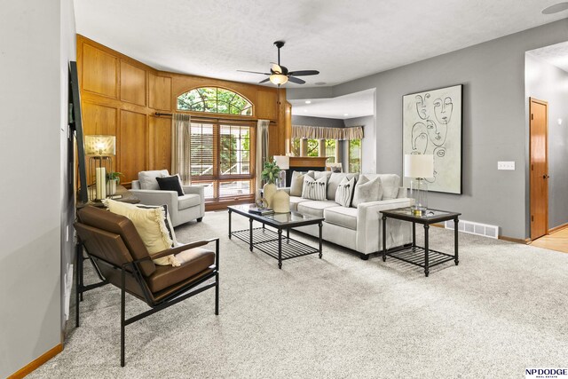 16367 Y St, Omaha, NE 68135 - living area featuring ceiling fan and light carpet
